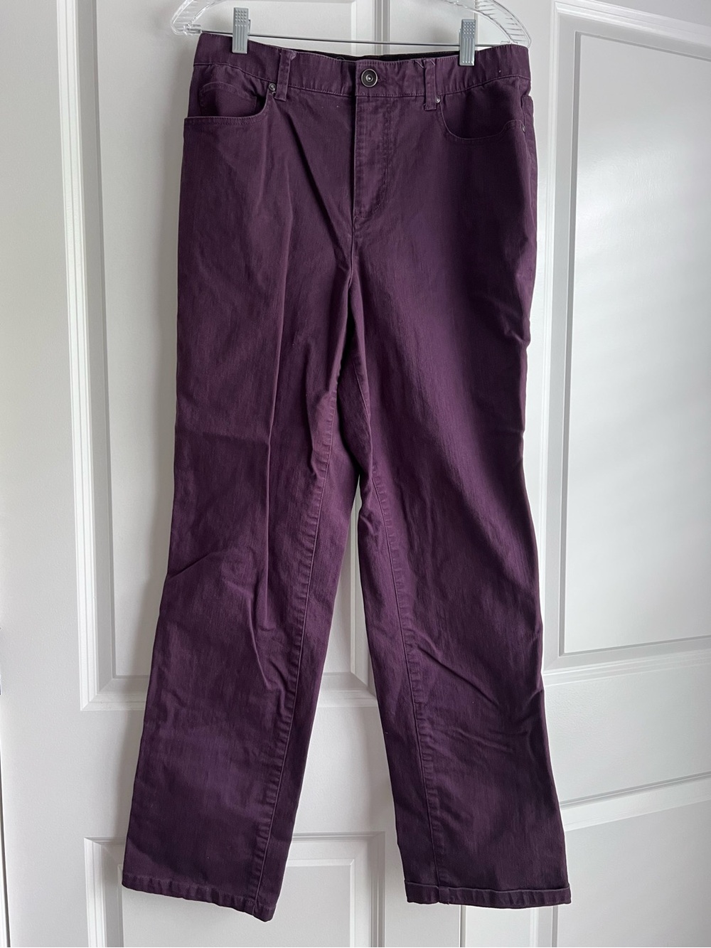 Christopher & Banks Straight-Leg Chinos in Plum, size 10